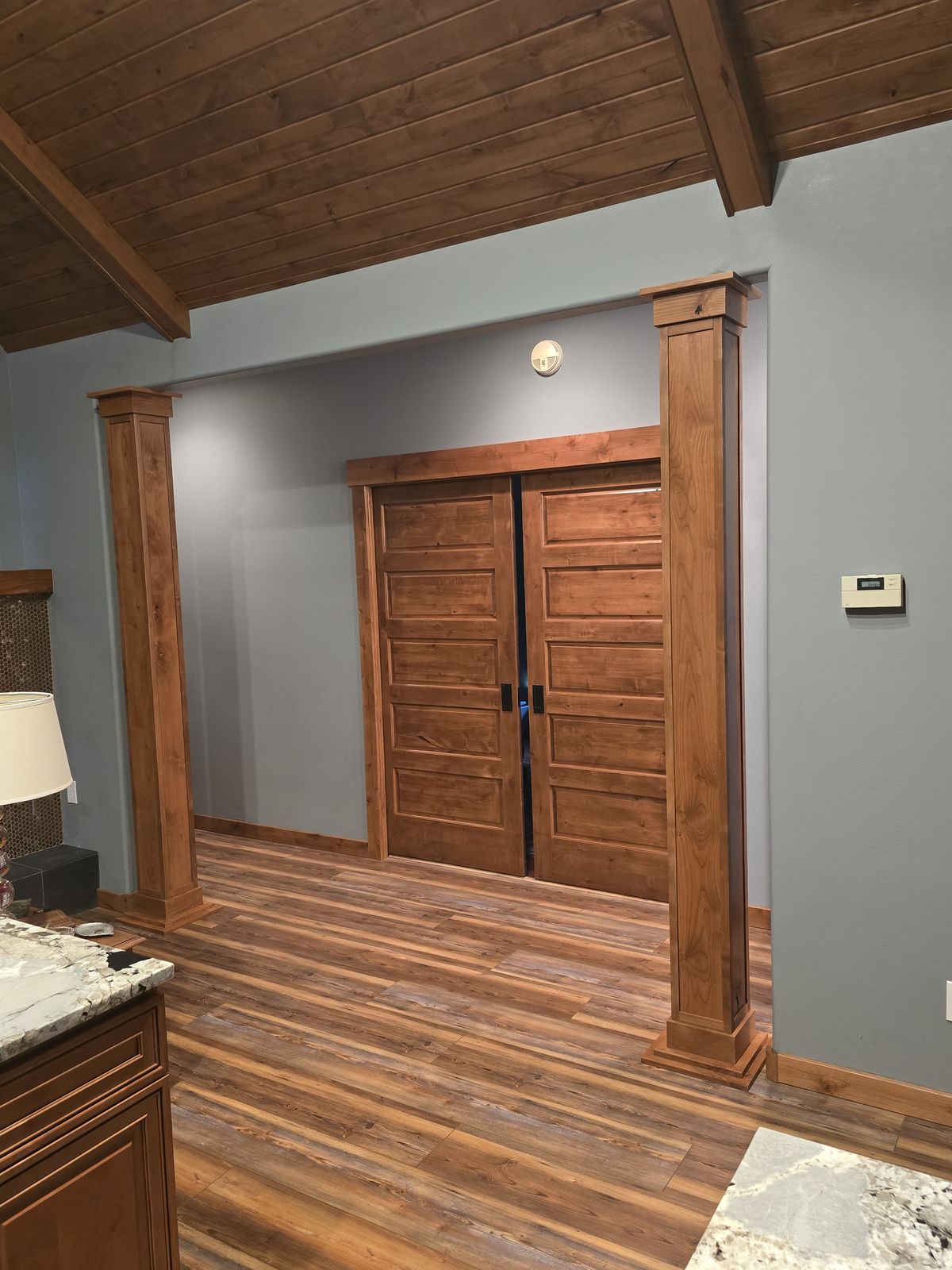 Custom barn door cabinetry